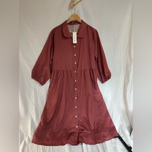 Nwt woman’s size xxl rose colored dress with navy polka dots boutique petallush